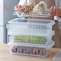 

SHIMOYAMA Plastic Transparent Food Storage Box Refrigerator Food Container With A Clapboard