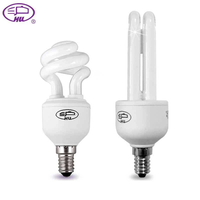 Hu U-Type Energy-Saving Lamp, E14 Screw E27 Double U Energy-Saving Lamp, 8W9W11W Warm White Light Spiral Energy-Saving Lamp