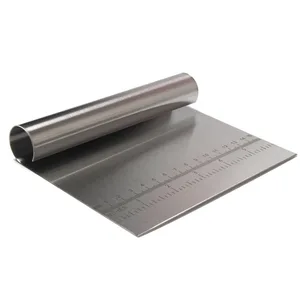 Image of Stainless Steel Smoother Cake Scraper Spatula scraper Cutter Flour Pastry Scraper Cake Blade Baking Decoration Kitchen Tools