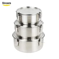 

Set of 3 Pieces BPA Free Stainless Steel Bento Lunch Box Snack Container With airtight lids