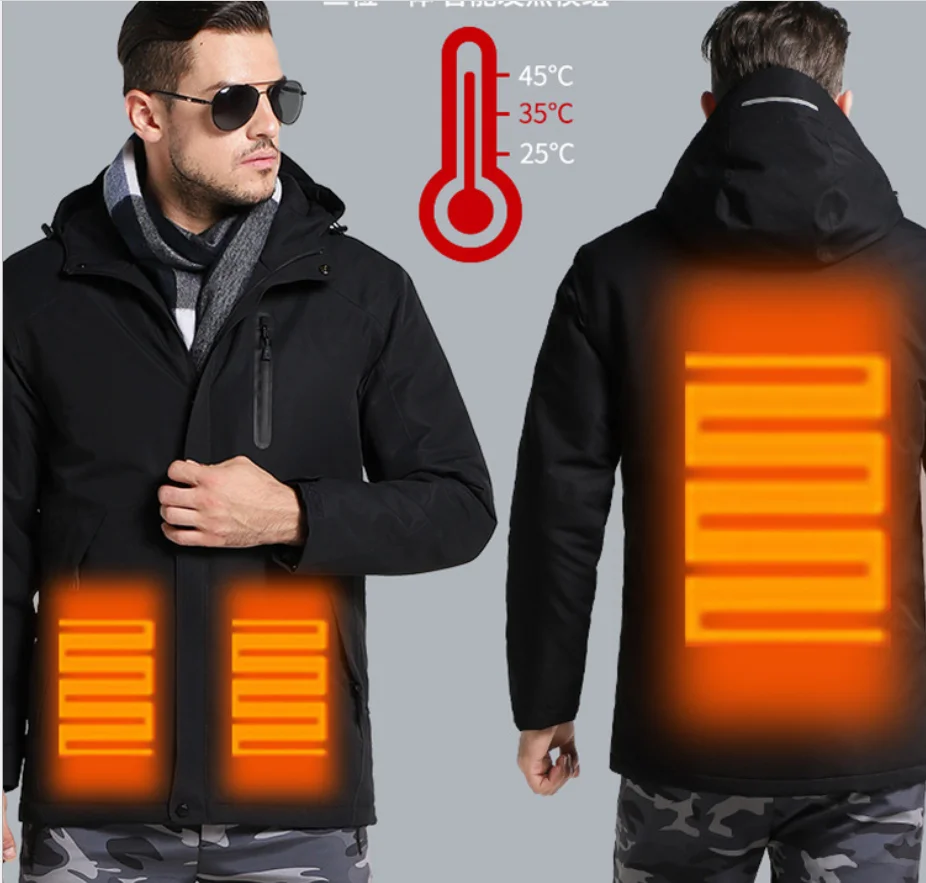 outdoor waterproof womens coat rechargeable battery heated mens  jacket