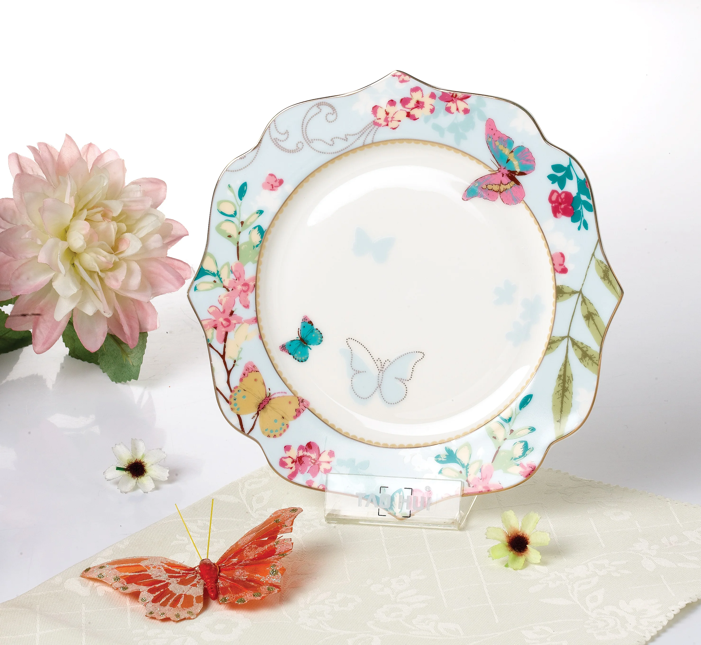 

Hotsell dinner plate bone china dinnerware, Pink, blue