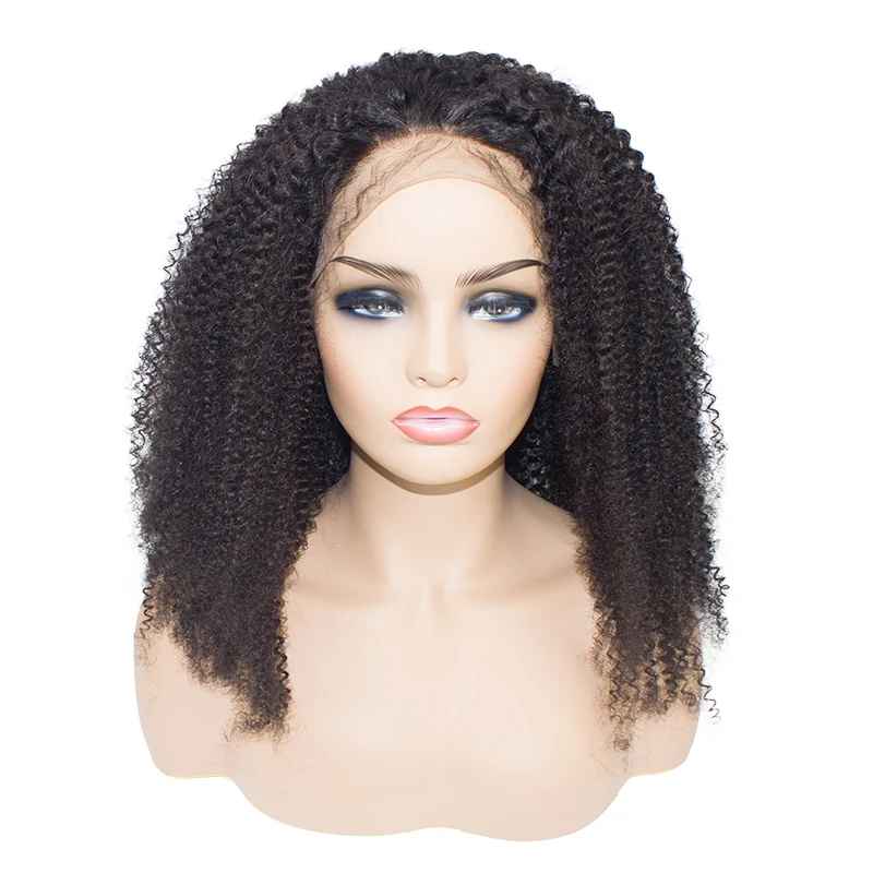

Wholesale Promotion Natural Kinky Curly Full Lace Wigs Transparent Lace Helmet Wigs Unprocessed Human Hair In Stock