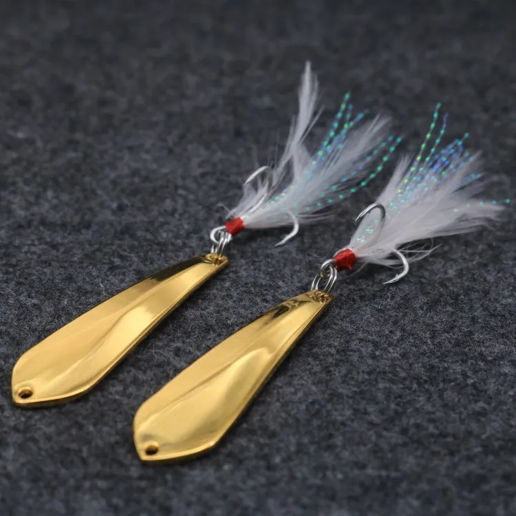 

9g Metal Silver Sequins Fishing Lures Spoon Lure Hard Baits With Feather Bass Sea Lures Spinner Wobbles Fishing Tackle, See pictures