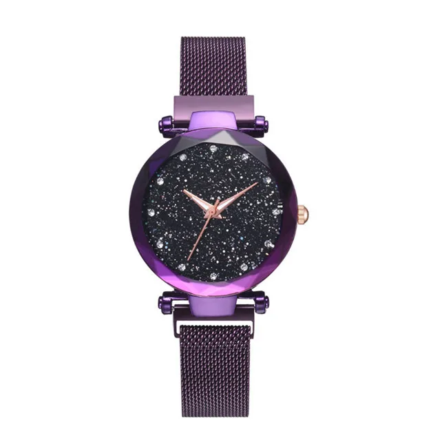 

2019 new vibrato with the starry sky female watch magnet magnet Milan mesh belt watch, Picture