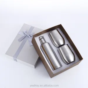 Image of 25oz 750ml stainless steel Vacuum Insulated Red wine matching cup tumbler Thermal Insulation water bottle set with box