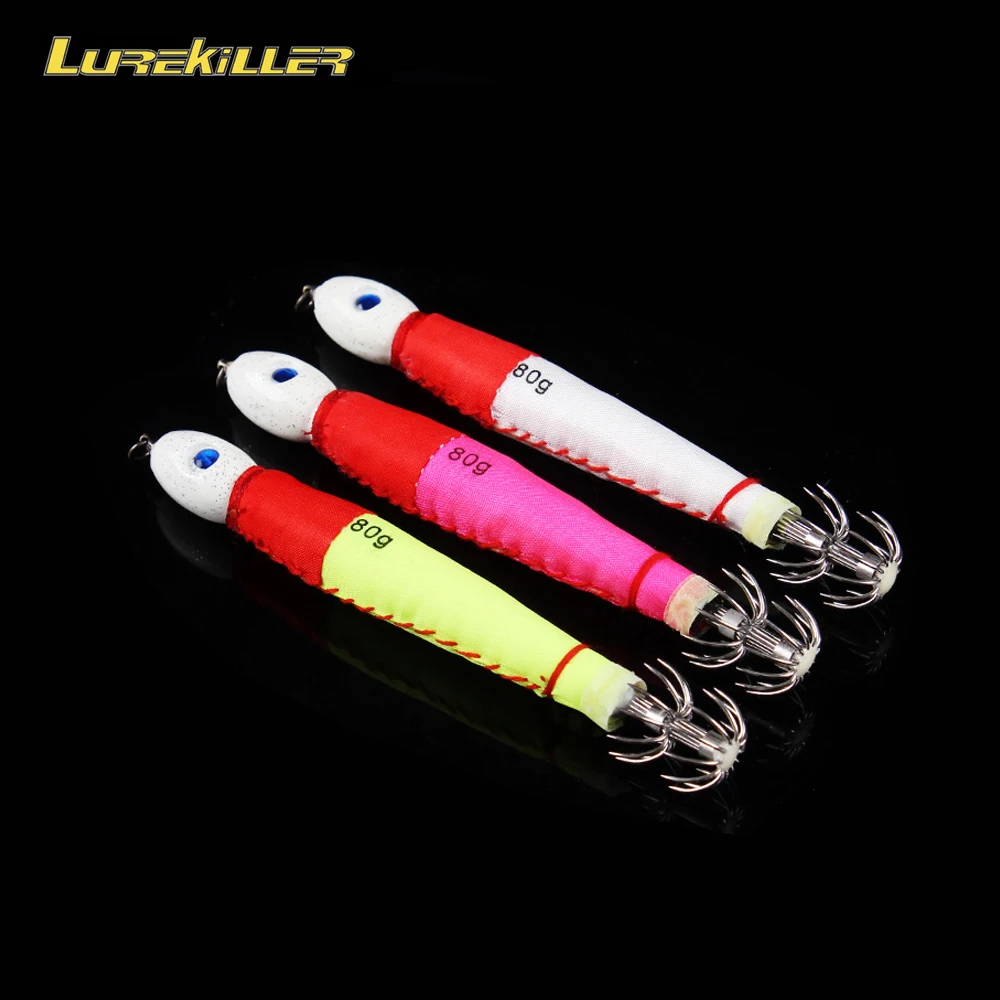

lurekiller fishing bait rubber octopus trolling fishing egi lure, 3 colors