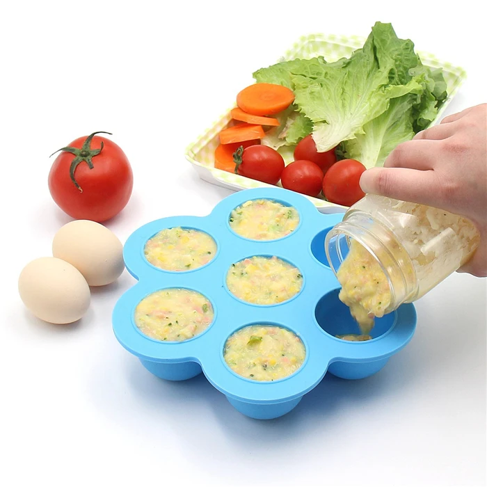 

FDA Approved Silicone Baby Food Storage Tray Egg Bites Mold With Lid, Customized