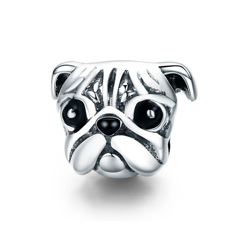 

Qings Cute Pug Charm 925 Sterling Silver Pet Charm Pendant Jewelry Accessory