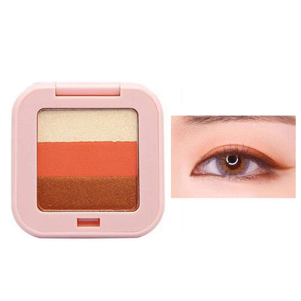 

Wholesale NOVO brand classic fashion press three color makeup glitter eye shadow palette, Multi-colored