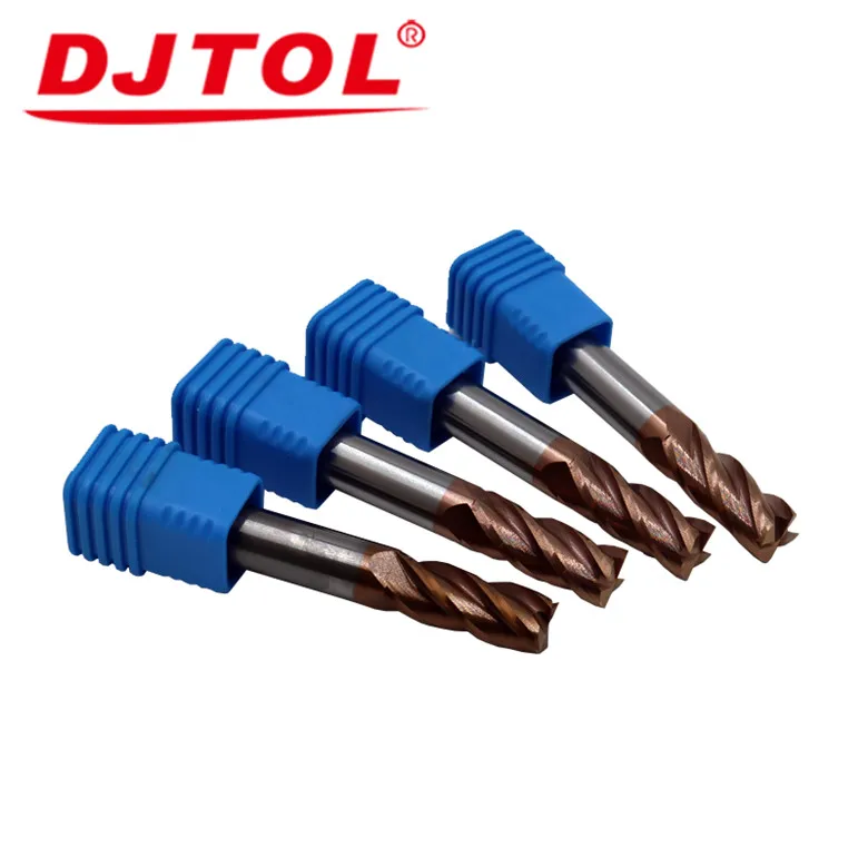 
HOT SALE DJTOL Four Flutes Milling Cutter Solid Carbide End Mills For CNC MACHINE 