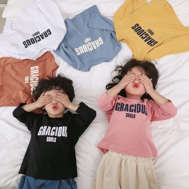 

Custom print letters cotton colorful for boys girls kids crew neck sweatshirt, Picture shows