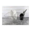 Metal chrome kitchen dish drainer plate drying rack