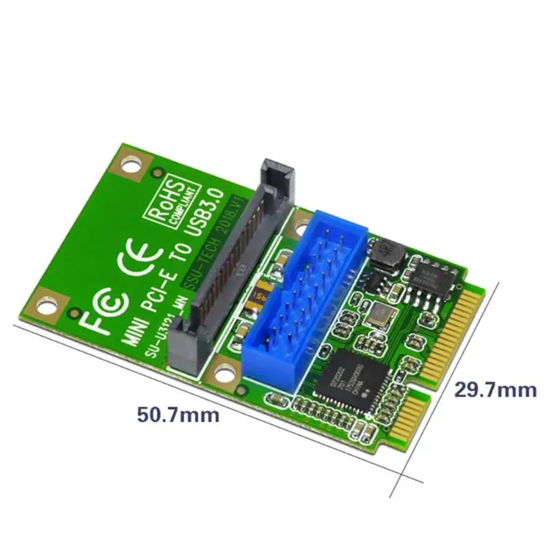 

Mini PCI-E Express to USB 3.0 19Pin 20Pin Expansion Header Card Built-in SATA power-on interface for Desktop PC