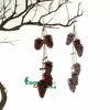 Christmas pure natural pine cone with white frost strip pendant Christmas pine cone string pendant