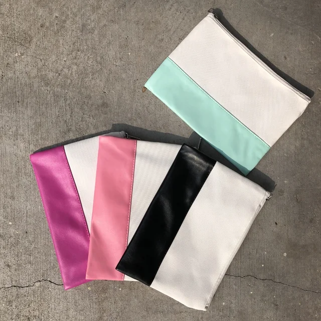 

Personalized Free Shipping PU Canvas Cosmetic Bag, Customized color is available