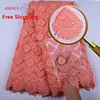 1577 Shipping Free Peach Lace 3D Flower Embroidered Milk Silk French Guipure Lace Fabric