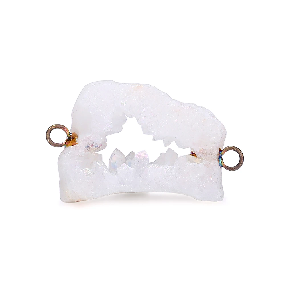 

Promotion product agate druzy pendant connector quartz crystal stone supplier women jewelry manufacturer, Color