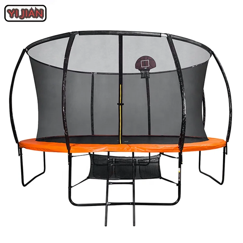 

Yijian 14FT kids trampoline with basketball hoop, Optional