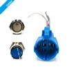 19mm push button connector switch socket plug with cable harness wire for connect round head