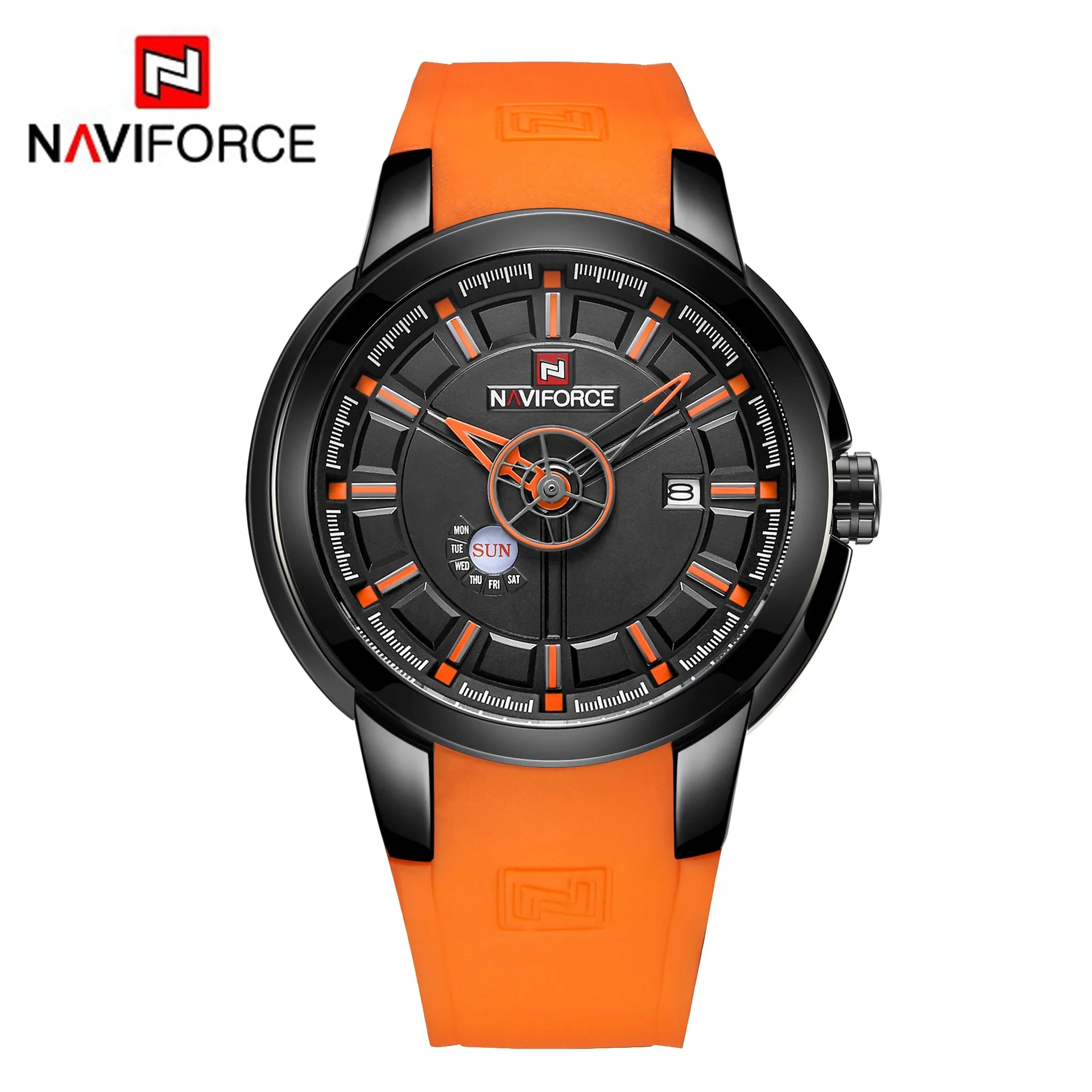 

Naviforce 9107 Men's Fashion Leisure Multi-Functional Waterproof Leather Belt Quartz Men Watch Brand, As the picture