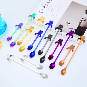 Image of Creative Product Idea Spoon Cartoon Cat Spoon 304 Stainless Steel