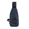 China newest blue canvas men sling chest pack fashion cool boy triangle chest bag for sport