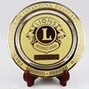 Custom Souvenir fullcolor Metal Material gold silver lion club souvenir plate