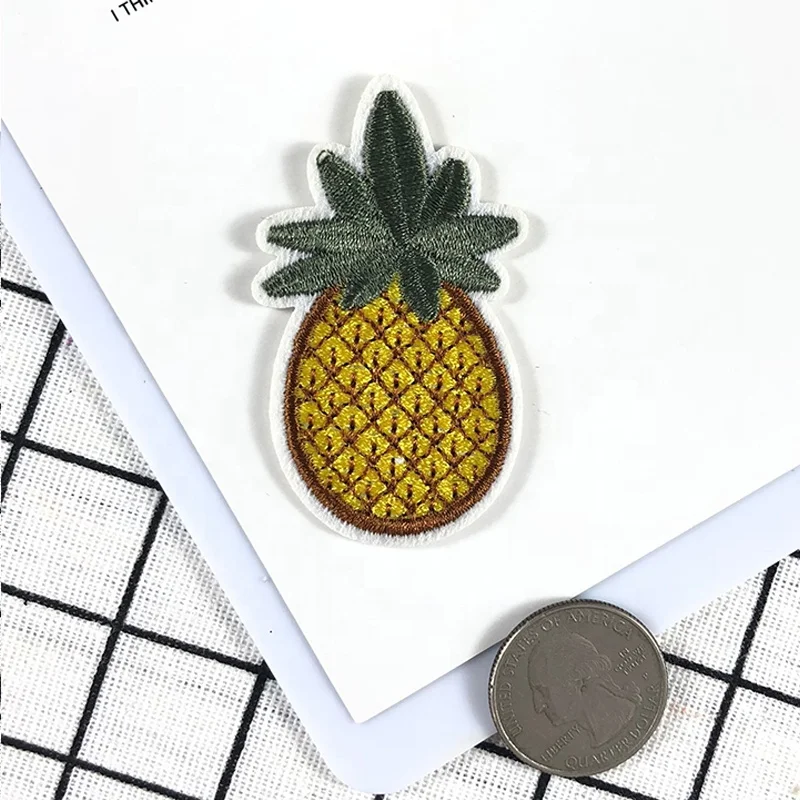 

Pineapple Embroidery Patch Bag Clothes Badge Iron on Applique Fruit Patch DIY