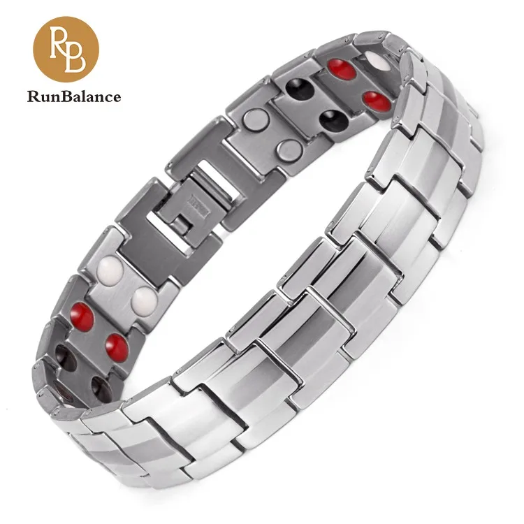 

RunBalance 1 Day Delivery Rare Earth Magnets Pain Relief Bracelets For Arthritis Therapy, Silver and gold;two tone