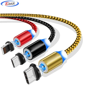 Round 3 1 Magnetic Nylon Braided Charging Cable