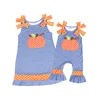 Baby Kids Clothes Off Should Pumpkin Printed Bow In Shoulder Halloween Them Girl Clothes