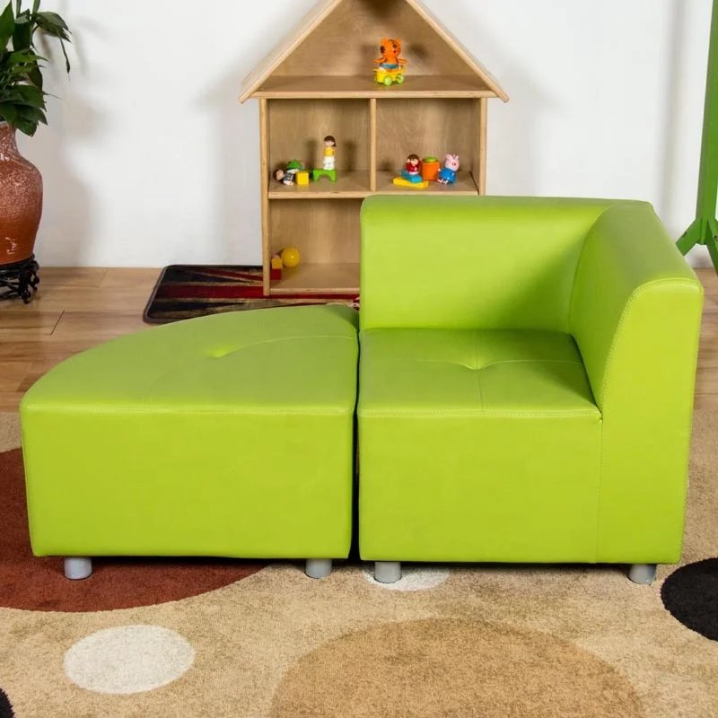
Nashow LMKS-002 Modern Safety Children Wooden Frame Green Black Cortical Kid Sofa 