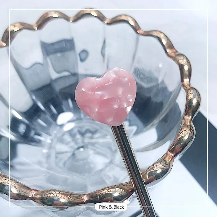 
I.mee exquisite cellulose acetate heart-shaped hair stick handmade hairpin 