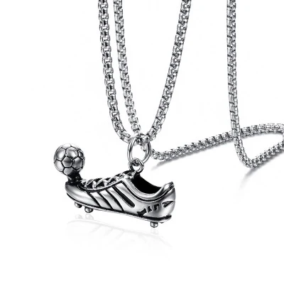 New fashion titanium steel football sneaker mens pendant necklace