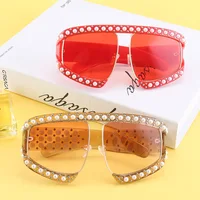 

HBK Italian Brand Designer Luxury Big Pearl Sunglasses Women Men Oversized Sun Glasses For Female Male Clear Lens Gog K30157