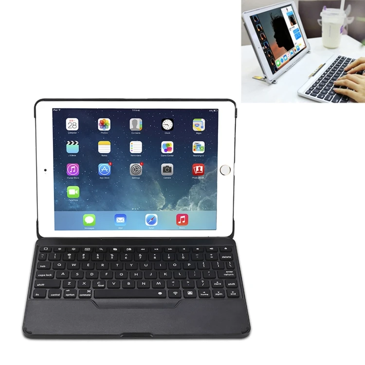 

Best selling wholesale Colorful Backlight Aluminum Backplane Wireless Bluetooth Keyboard Protective Case for iPad Air 2