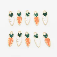 

Cute Carrots Enamel Charms Gold Plated Oil Drop Carrot Necklace Pendants Wholesale DIY vegetable Charm for Earrings