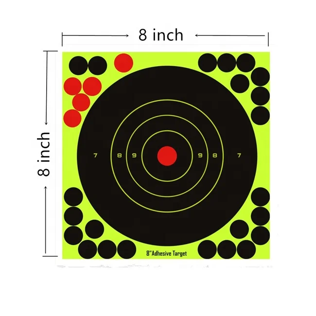 

Hybsk Targets 8 inch Reactive Self Adhesive Shooting Targets Bright Fluorescent Yellow Target Pasters