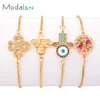 Modalen Adjustable Crystal Hamsa Joyeria Brazalete De Acero Inoxidable Pulsera Mujer Stainless Steel Bracelet