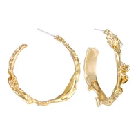 

Europe And America Best Selling Silver 925 Needle Fashion Jewelry Earrings Women Irregular C Shaped Gold Filled Hoop Earrings