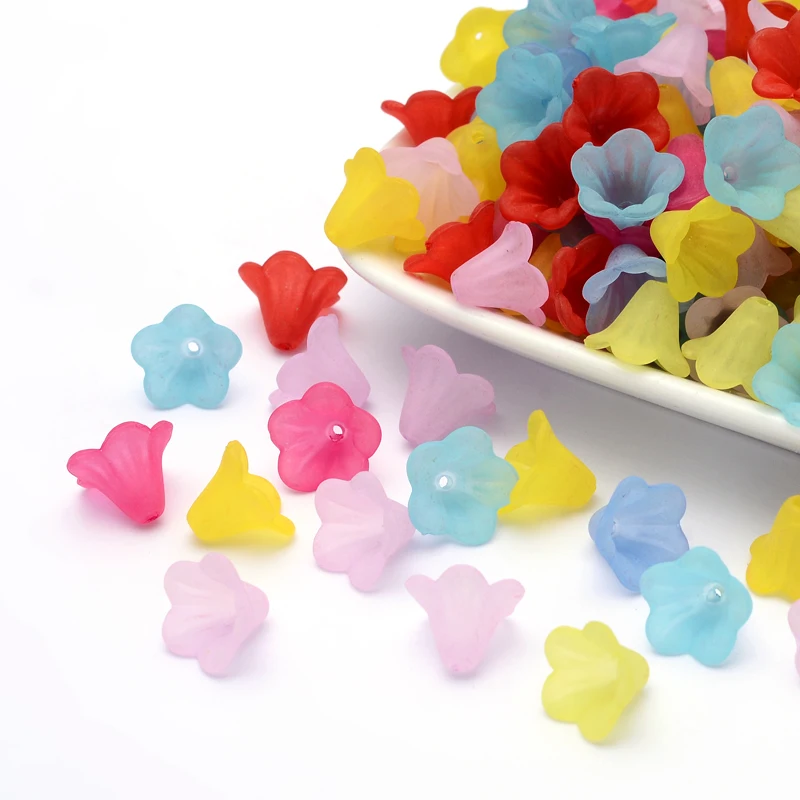 

PandaHall Cheap Mixed Color Opaque Acrylic Plastic Flower Beads