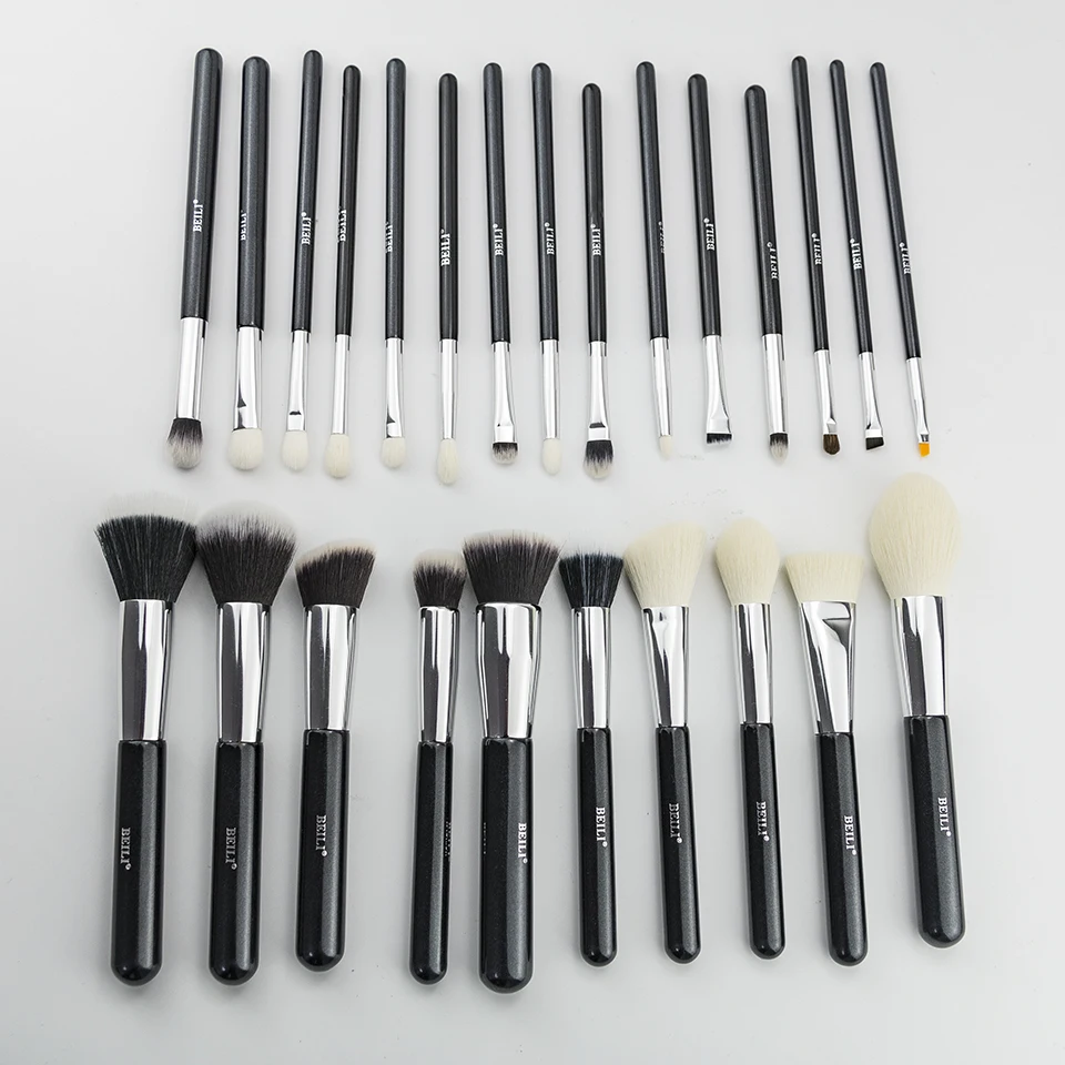 

New BEILI Brand Makeup brush Cosmetic Makeup Tool Black 25pcs Powder Fondation Eyeliner Natural Hair Makeup Brush Set