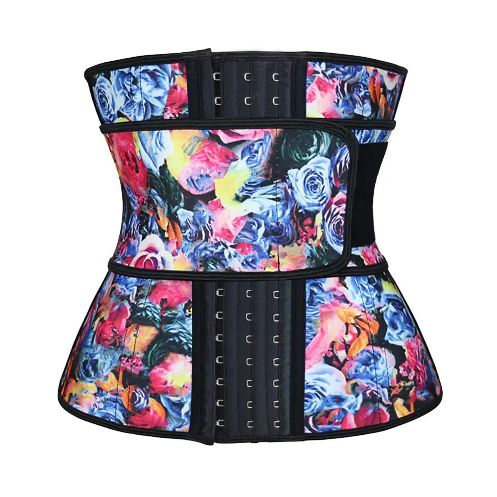 

Hooks Floral Latex Waist Trainer Size XS-6XL MH1768, As shown