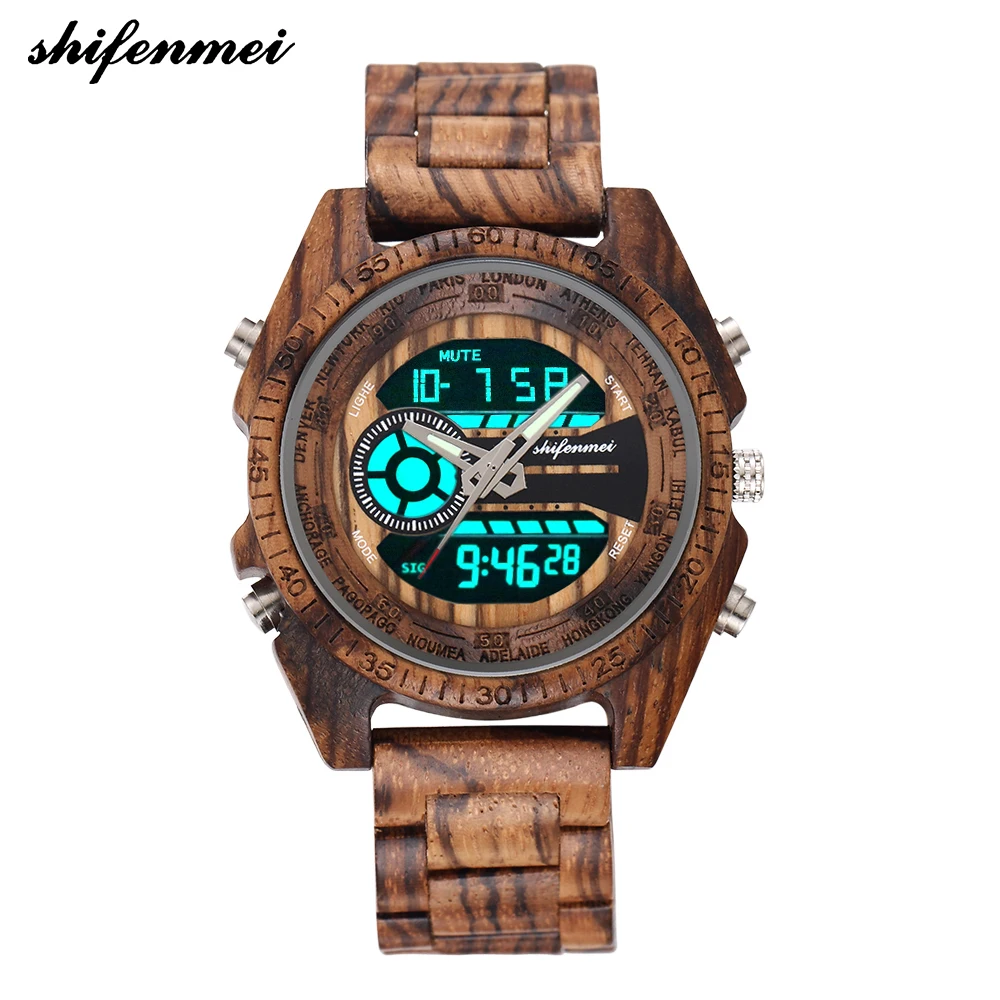 

custom logo hot selling shifenmei S2139W quartz wooden watches men wrist