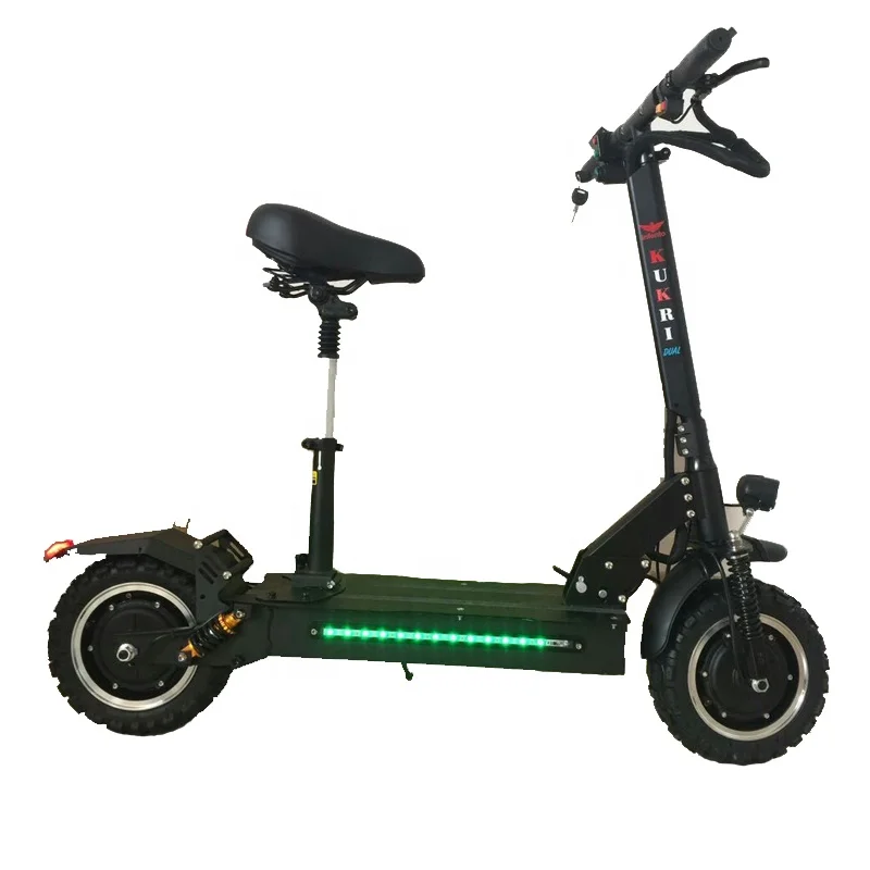 

11inch 60v 1200w powerful motor double drive with seat adult fastest folding portable electric skateboard scooter