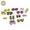 YWXN076 RDT Japanese Korean Novelty Funny Acrylic Emoji Banana Cherry Peach Pineapple Strawberry Red Lips Aircraft Stud Earrings