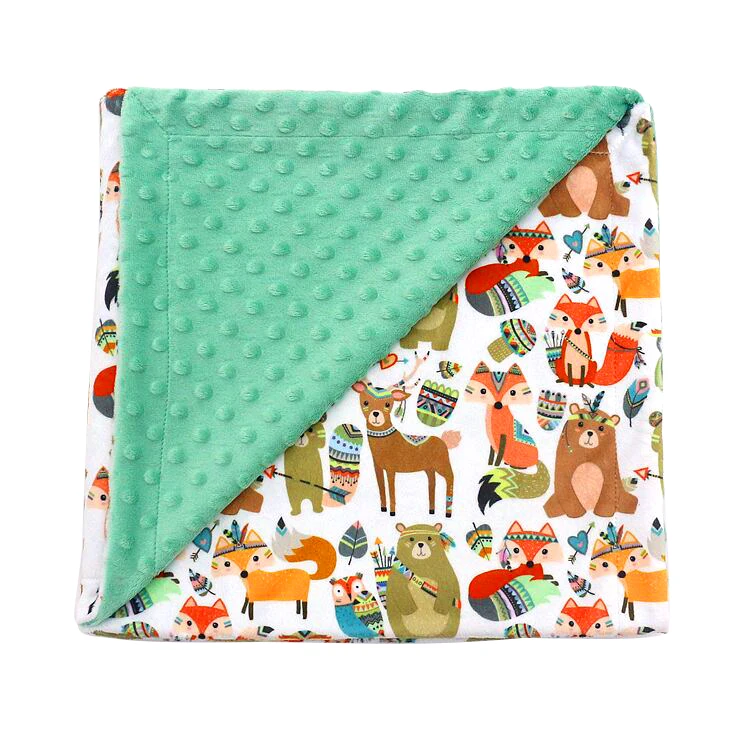 

China wholesale super soft sensory custom design minky kids throw blanket, 31colors in stock