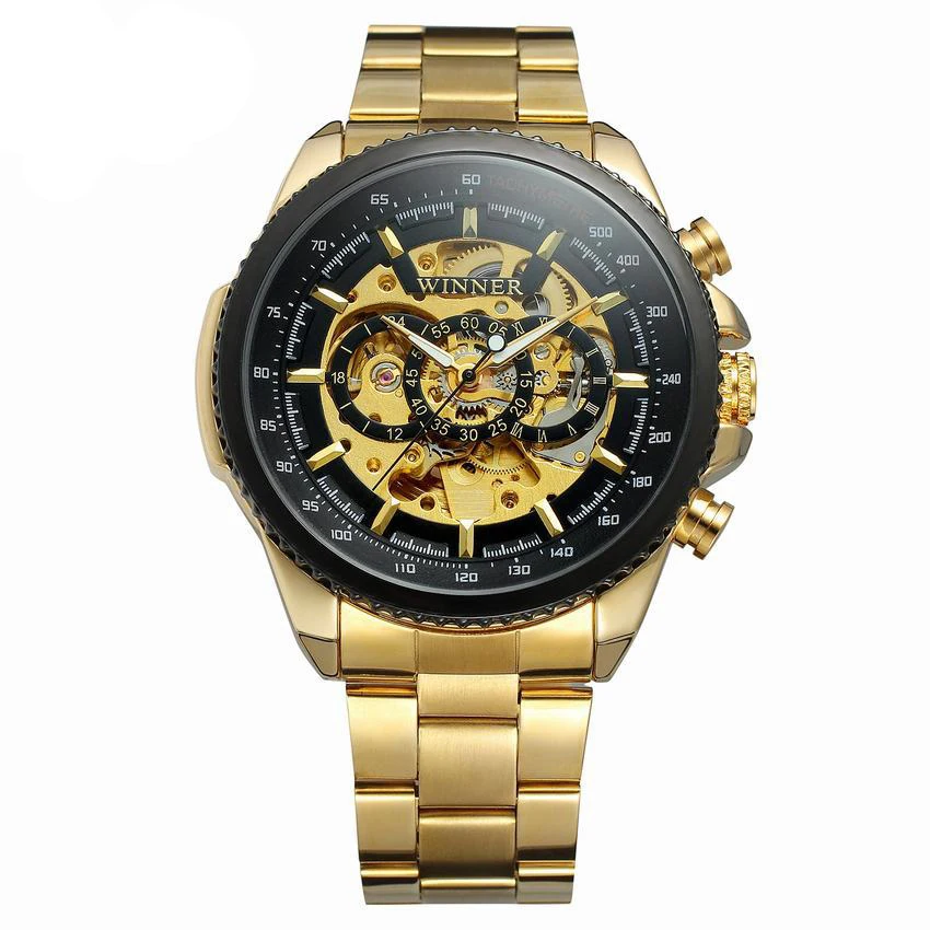 

Winner Brand 428 Luxury Automatic Mechanical Stainless Steel Skeleton Hollow Out Men's Wrist Watch