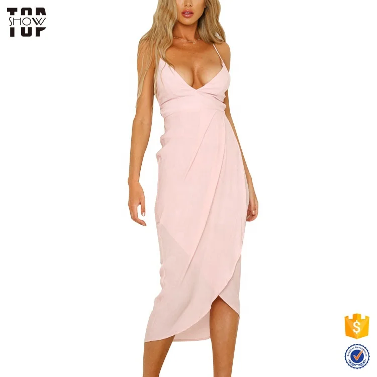 

OEM 2019 new summer dress woman midi tulip dress, Can be customized
